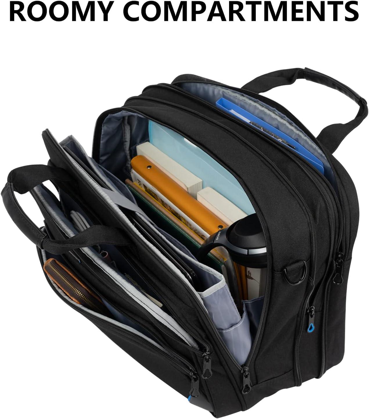 imageKROSER Laptop Bag 173 Inch Premium Laptop Briefcase Expandable Water Repellent Laptop Shoulder Messenger Bag Durable Computer Case for BusinessTravelMenWomen BlackRedBlackBlue