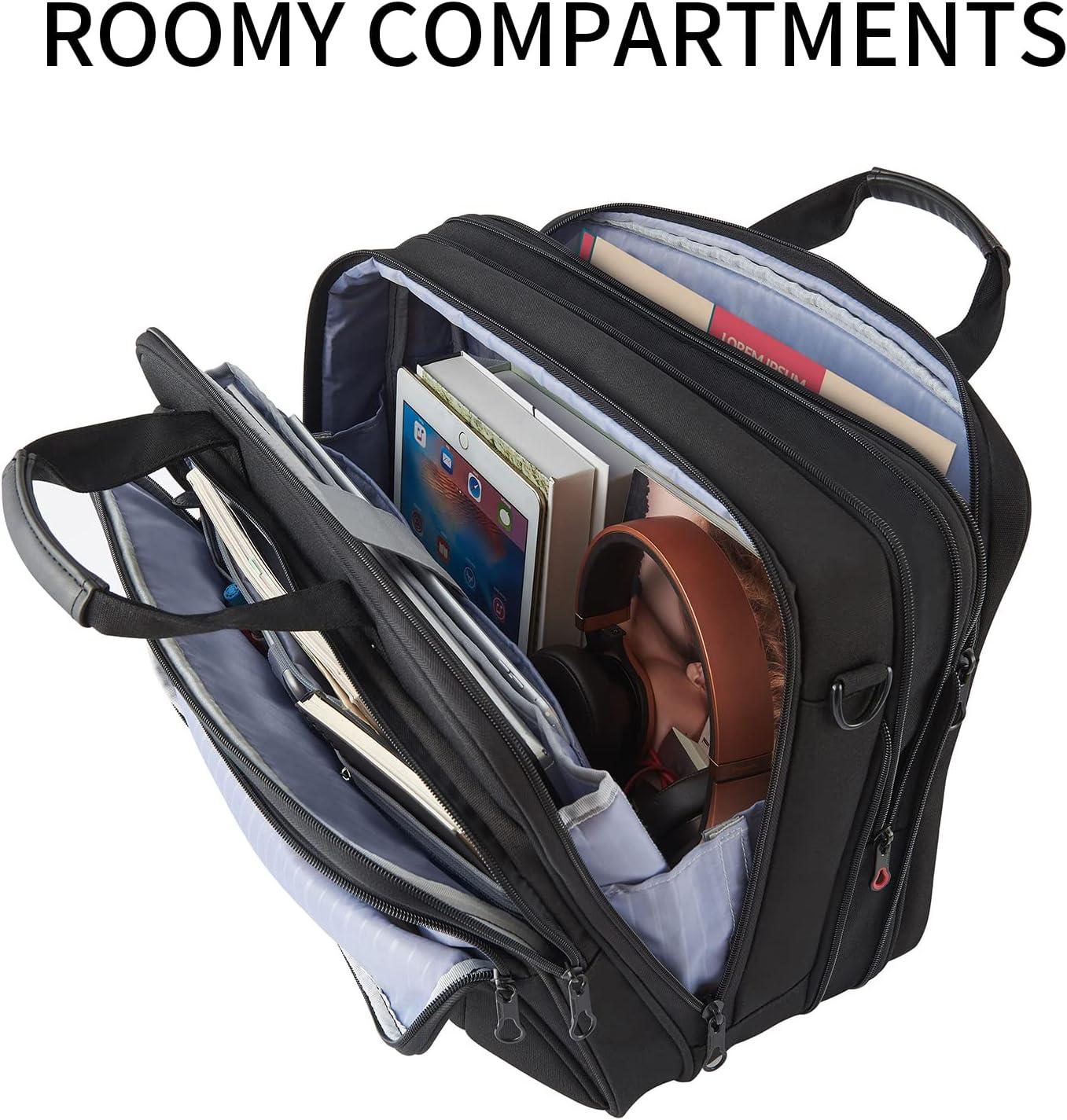imageKROSER Laptop Bag 173 Inch Premium Laptop Briefcase Expandable Water Repellent Laptop Shoulder Messenger Bag Durable Computer Case for BusinessTravelMenWomen BlackRedBlackRed
