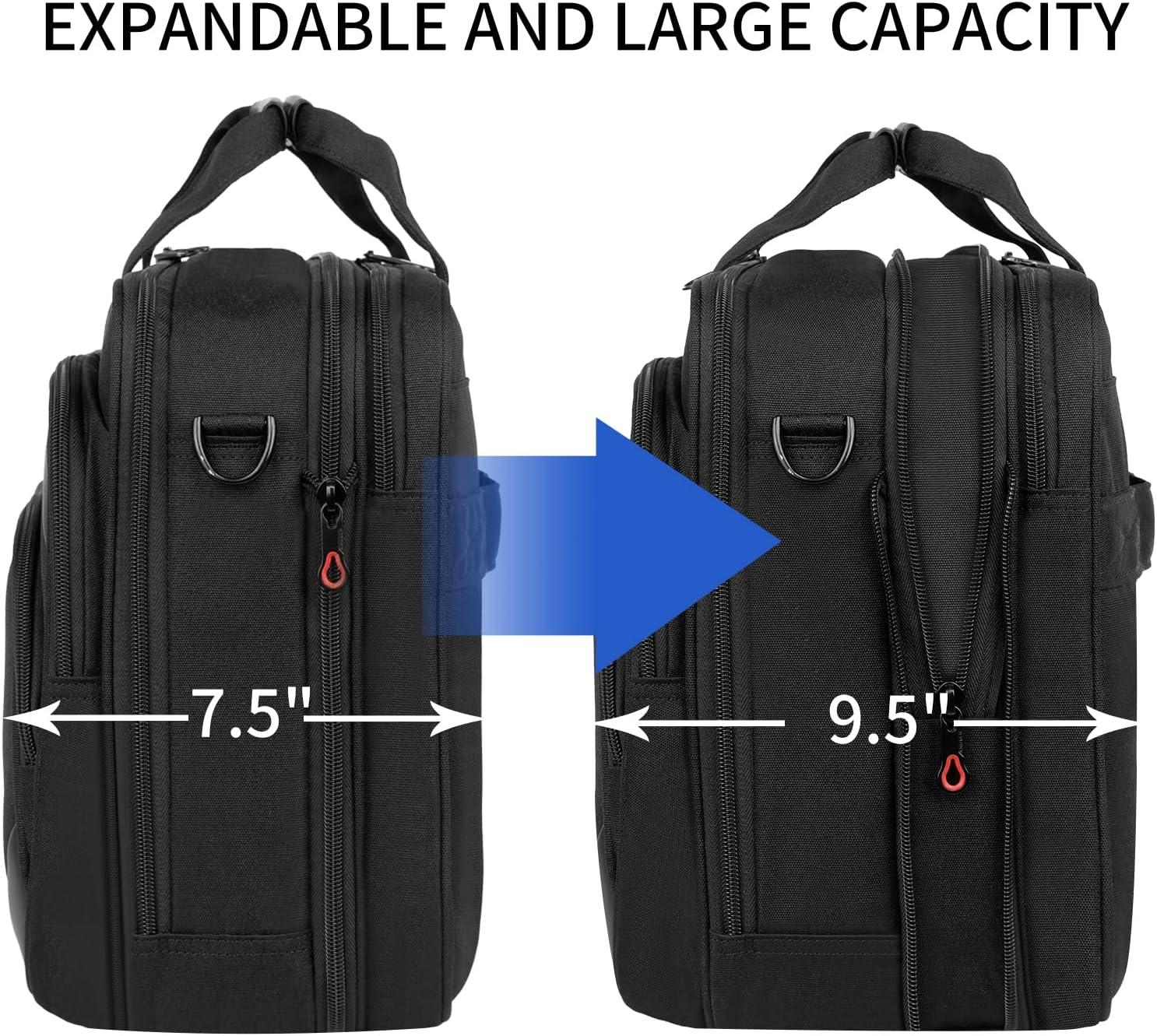 imageKROSER Laptop Bag 173 Inch Premium Laptop Briefcase Expandable Water Repellent Laptop Shoulder Messenger Bag Durable Computer Case for BusinessTravelMenWomen BlackRedBlackRed