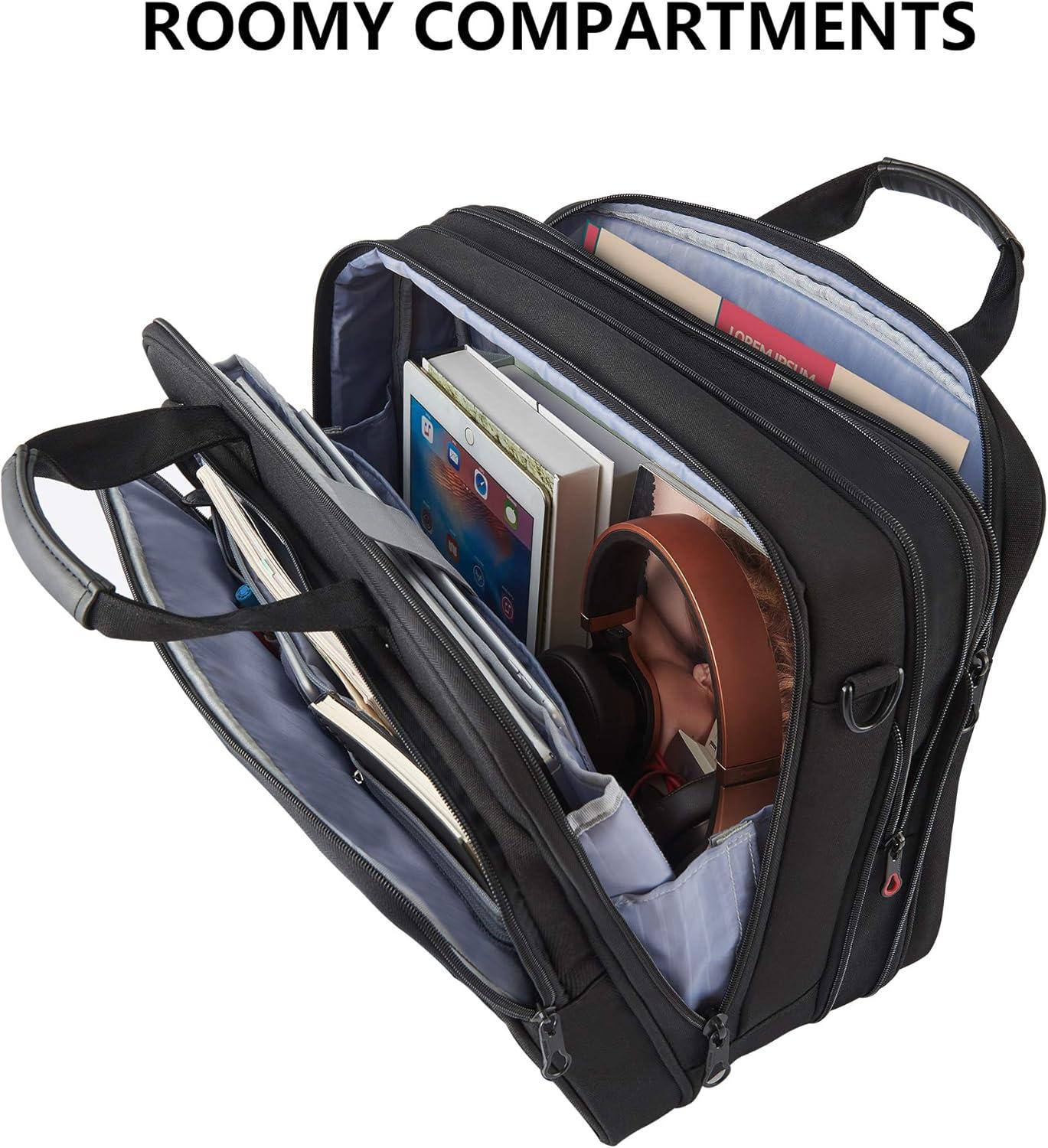 imageKROSER Laptop Bag Expandable Laptop Briefcase Fits Up to 173 Inch Laptop WaterRepellent Shoulder Messenger Bag Computer Bag for TravelBusinessMenWomenBlackFits up to 173 Inch Laptop