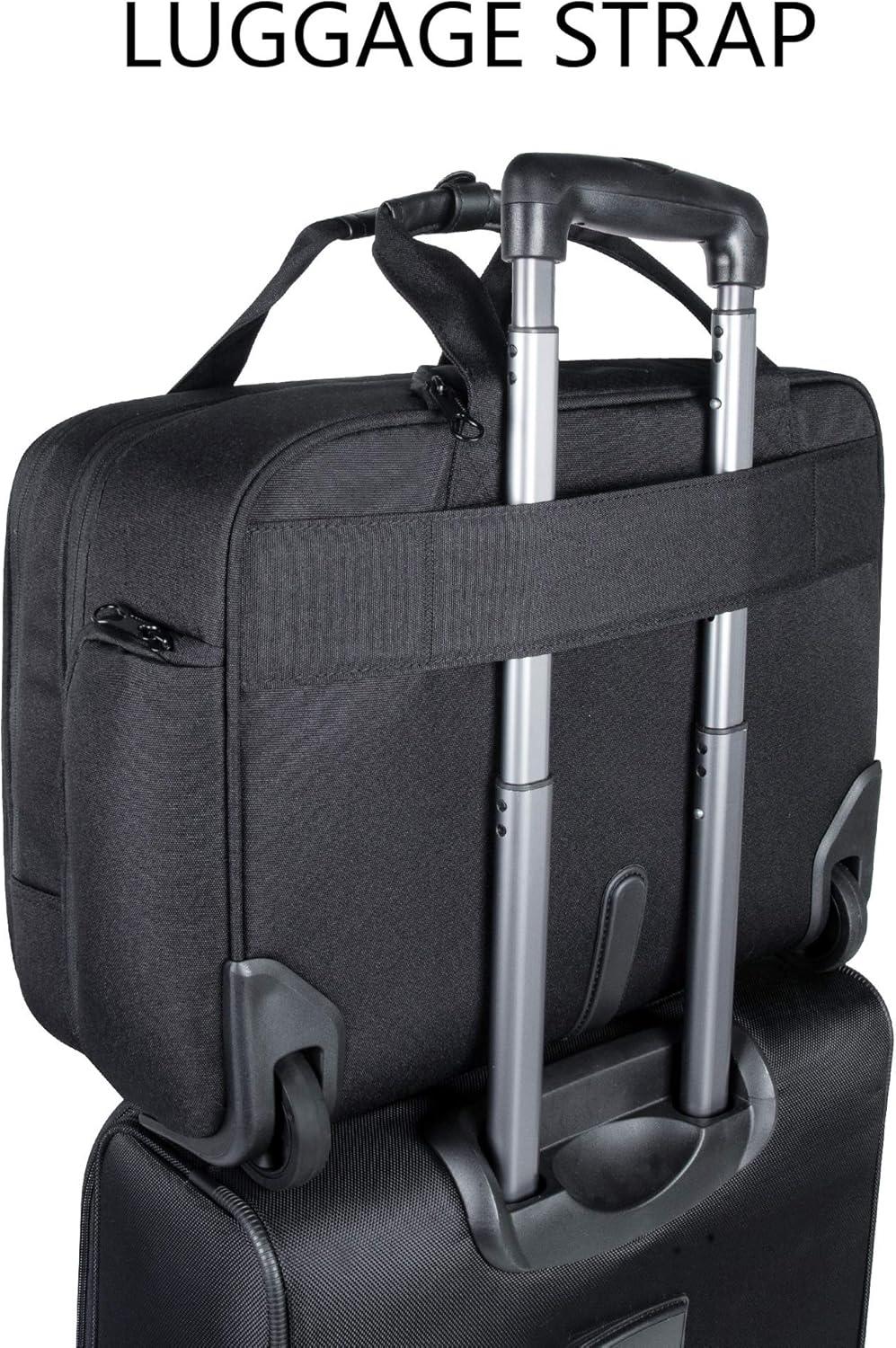 imageKROSER Rolling Laptop Bag Premium Rolling Briefcase Fits Up to 173 Inch Laptop Overnight Computer Bag with RFID Pockets for TravelBusinessMenWomenBlack