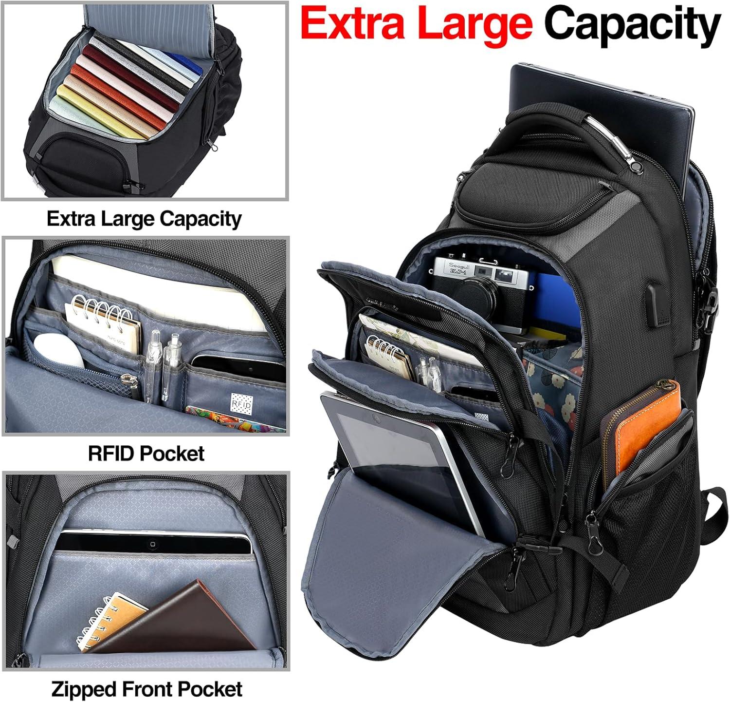 KROSER Travel Laptop Backpack 17.3 Inch XL Computer Backpack with Hard ...