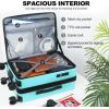 KROSER Carry On Luggage with Spinner Wheels & Built-in TSA Lock, Expandable Top Opening Hard Shell Suitcase Large Capacity Durable Rolling Luggage with USB Port, Carry-On 20-Inch, Light Blue(Lake Blue)