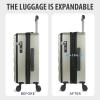 KROSER Carry On Luggage with Spinner Wheels & Built-in TSA Lock, Expandable Top Opening Hard Shell Suitcase Large Capacity Durable Rolling Luggage with USB Port, Carry-On 20-Inch, Light Blue(Champagne)