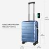 KROSER Carry On Luggage with Spinner Wheels & Built-in TSA Lock, Expandable Top Opening Hard Shell Suitcase Large Capacity Durable Rolling Luggage with USB Port, Carry-On 20-Inch, Light Blue(Light Blue)