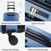 KROSER Carry On Luggage with Spinner Wheels & Built-in TSA Lock, Expandable Top Opening Hard Shell Suitcase Large Capacity Durable Rolling Luggage with USB Port, Carry-On 20-Inch, Light Blue(Light Blue)