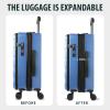 KROSER Carry On Luggage with Spinner Wheels & Built-in TSA Lock, Expandable Top Opening Hard Shell Suitcase Large Capacity Durable Rolling Luggage with USB Port, Carry-On 20-Inch, Light Blue(Light Blue)