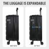 KROSER Carry On Luggage with Spinner Wheels & Built-in TSA Lock, Expandable Top Opening Hard Shell Suitcase Large Capacity Durable Rolling Luggage with USB Port, Carry-On 20-Inch, Light Blue(Black)