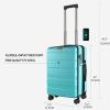 KROSER Carry On Luggage with Spinner Wheels & Built-in TSA Lock, Expandable Top Opening Hard Shell Suitcase Large Capacity Durable Rolling Luggage with USB Port, Carry-On 20-Inch, Light Blue(Lake Blue)