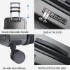 KROSER Carry On Luggage with Spinner Wheels & Built-in TSA Lock, Expandable Top Opening Hard Shell Suitcase Large Capacity Durable Rolling Luggage with USB Port, Carry-On 20-Inch, Light Blue(Steel Grey)