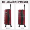 KROSER Carry On Luggage with Spinner Wheels & Built-in TSA Lock, Expandable Top Opening Hard Shell Suitcase Large Capacity Durable Rolling Luggage with USB Port, Carry-On 20-Inch, Light Blue(Burgundy)