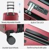 KROSER Carry On Luggage with Spinner Wheels & Built-in TSA Lock, Expandable Top Opening Hard Shell Suitcase Large Capacity Durable Rolling Luggage with USB Port, Carry-On 20-Inch, Light Blue(Burgundy)