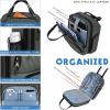 KROSER Carry On Underseat Multi-functional, 16-inch Underseater Lightweight Overnight Suitcase for Women, Haze Blue(Army Green)