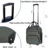 KROSER Carry On Underseat Multi-functional, 16-inch Underseater Lightweight Overnight Suitcase for Women, Haze Blue(Army Green)