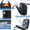 KROSER Carry On Underseat Multi-functional, 16-inch Underseater Lightweight Overnight Suitcase for Women, Haze Blue(Black)