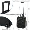 KROSER Carry On Underseat Multi-functional, 16-inch Underseater Lightweight Overnight Suitcase for Women, Haze Blue(Black/Gold)