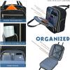 KROSER Carry On Underseat Multi-functional, 16-inch Underseater Lightweight Overnight Suitcase for Women, Haze Blue(Black/Gold)