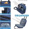 KROSER Carry On Underseat Multi-functional, 16-inch Underseater Lightweight Overnight Suitcase for Women, Haze Blue(Blue)