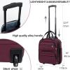 KROSER Carry On Underseat Multi-functional, 16-inch Underseater Lightweight Overnight Suitcase for Women, Haze Blue(Burgundy)
