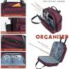 KROSER Carry On Underseat Multi-functional, 16-inch Underseater Lightweight Overnight Suitcase for Women, Haze Blue(Burgundy)
