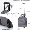 KROSER Carry On Underseat Multi-functional, 16-inch Underseater Lightweight Overnight Suitcase for Women, Haze Blue(Dark Grey)