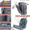 KROSER Carry On Underseat Multi-functional, 16-inch Underseater Lightweight Overnight Suitcase for Women, Haze Blue(Dark Grey)