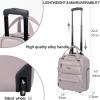 KROSER Carry On Underseat Multi-functional, 16-inch Underseater Lightweight Overnight Suitcase for Women, Haze Blue(Grey Pink)