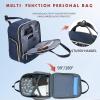 KROSER Carry On Underseat Multi-functional, 16-inch Underseater Lightweight Overnight Suitcase for Women, Haze Blue(Navy/Gold)