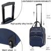KROSER Carry On Underseat Multi-functional, 16-inch Underseater Lightweight Overnight Suitcase for Women, Haze Blue(Navy/Gold)