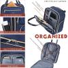 KROSER Carry On Underseat Multi-functional, 16-inch Underseater Lightweight Overnight Suitcase for Women, Haze Blue(Navy/Gold)