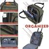 KROSER Carry On Underseat Multi-functional, 16-inch Underseater Lightweight Overnight Suitcase for Women, Haze Blue(Olive)