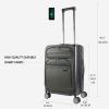 KROSER Hardside Expandable Carry On Luggage 22x14x9 Airline Approved With Front Business Pockets, 20 Inch Suitcases with Wheels, Carry on Suitcase with TSA Lock & USB Port, Black(Black/Army Green)