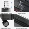 KROSER Hardside Expandable Carry On Luggage 22x14x9 Airline Approved With Front Business Pockets, 20 Inch Suitcases with Wheels, Carry on Suitcase with TSA Lock & USB Port, Black(Black/Dark Red)