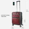 KROSER Hardside Expandable Carry On Luggage 22x14x9 Airline Approved With Front Business Pockets, 20 Inch Suitcases with Wheels, Carry on Suitcase with TSA Lock & USB Port, Black(Black/Dark Red)