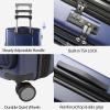 KROSER Hardside Expandable Carry On Luggage 22x14x9 Airline Approved With Front Business Pockets, 20 Inch Suitcases with Wheels, Carry on Suitcase with TSA Lock & USB Port, Black(Navy)