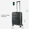 KROSER Hardside Expandable Carry On Luggage 22x14x9 Airline Approved With Front Business Pockets, 20 Inch Suitcases with Wheels, Carry on Suitcase with TSA Lock & USB Port, Black(Steel Grey)