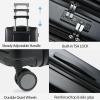 KROSER Hardside Expandable Carry On Luggage 22x14x9 Airline Approved With Front Business Pockets, 20 Inch Suitcases with Wheels, Carry on Suitcase with TSA Lock & USB Port, Black(Black)