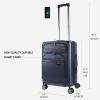 KROSER Hardside Expandable Carry On Luggage 22x14x9 Airline Approved With Front Business Pockets, 20 Inch Suitcases with Wheels, Carry on Suitcase with TSA Lock & USB Port, Black(Navy)