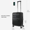 KROSER Hardside Expandable Carry On Luggage 22x14x9 Airline Approved With Front Business Pockets, 20 Inch Suitcases with Wheels, Carry on Suitcase with TSA Lock & USB Port, Black(Black)