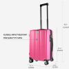 KROSER Hardside Expandable Carry On Luggage with Spinner Wheels & Built-in TSA Lock, Durable Suitcase Rolling Luggage with USB Port, Carry-On 20-Inch, Green(Magenta)