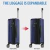 KROSER Hardside Expandable Carry On Luggage with Spinner Wheels & Built-in TSA Lock, Durable Suitcase Rolling Luggage with USB Port, Carry-On 20-Inch, Green(Navy)