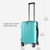 KROSER Hardside Expandable Carry On Luggage with Spinner Wheels & Built-in TSA Lock, Durable Suitcase Rolling Luggage with USB Port, Carry-On 20-Inch, Green(Lake Blue)