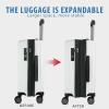 KROSER Hardside Expandable Carry On Luggage with Spinner Wheels & Built-in TSA Lock, Durable Suitcase Rolling Luggage with USB Port, Carry-On 20-Inch, Green(White)