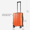 KROSER Hardside Expandable Carry On Luggage with Spinner Wheels & Built-in TSA Lock, Durable Suitcase Rolling Luggage with USB Port, Carry-On 20-Inch, Green(Orange)