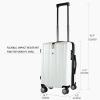 KROSER Hardside Expandable Carry On Luggage with Spinner Wheels & Built-in TSA Lock, Durable Suitcase Rolling Luggage with USB Port, Carry-On 20-Inch, Green(White)