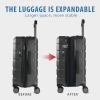 KROSER Hardside Expandable Carry On Luggage with Spinner Wheels & Built-in TSA Lock, Durable Suitcase Rolling Luggage with USB Port, Carry-On 20-Inch, White(Steel Grey)
