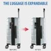 KROSER Hardside Expandable Carry On Luggage with Spinner Wheels & Built-in TSA Lock, Durable Suitcase Rolling Luggage with USB Port, Carry-On 20-Inch, White(Silver Grey)