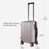 KROSER Hardside Expandable Carry On Luggage with Spinner Wheels & Built-in TSA Lock, Durable Suitcase Rolling Luggage with USB Port, Carry-On 20-Inch, White(Matte Purple/Pink)