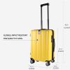 KROSER Hardside Expandable Carry On Luggage with Spinner Wheels & Built-in TSA Lock, Durable Suitcase Rolling Luggage with USB Port, Carry-On 20-Inch, White(Yellow)