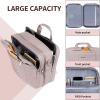 KROSER Laptop Bag 15.6 Inch Briefcase Shoulder Bag Water Repellent Laptop Bag Bussiness Carrying Handbag(Grey Pink)